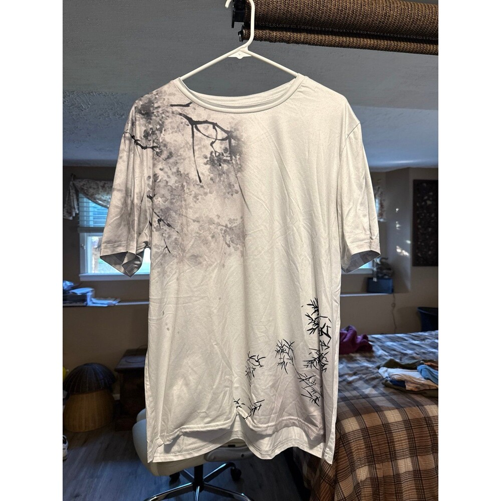 Graphic T Shirt Tree Branches White Tee Mens Sjze Large